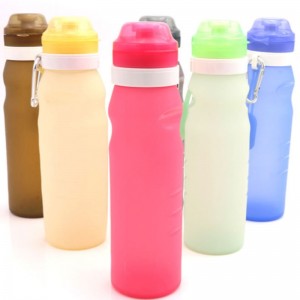 Botella de agua de silicona botella de agua plegable taza de decoloración de silicona taza plegable caldera plegable de viaje